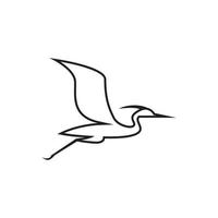 line icon egret design vector isolated on white background.