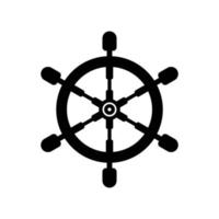 Ship or boat steering wheel icon for marine transportation vector