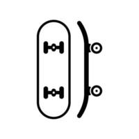 Icon of bottom and side view skateboards with wheels vector