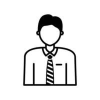 Icon avatar of a male staff or business man wearing a shirt and tie vector