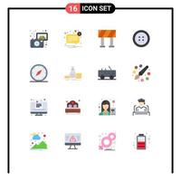 16 Universal Flat Colors Set for Web and Mobile Applications navigation gps not direction clothing Editable Pack of Creative Vector Design Elements