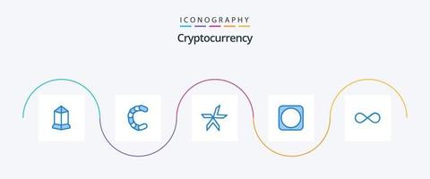 paquete de iconos de criptomoneda azul 5 que incluye blockchain. moneda criptográfica. como. cripto. byetball vector