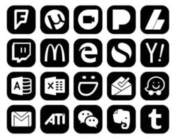 20 Social Media Icon Pack Including gmail inbox edge smugmug microsoft access vector