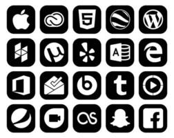 20 Social Media Icon Pack Including windows media player beats pill houzz inbox edge vector