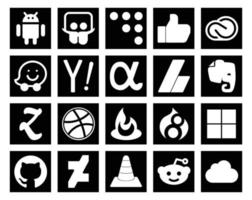 20 Social Media Icon Pack Including drupal dribbble yahoo zootool ads vector