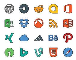 20 Social Media Icon Pack Including path adidas excel icloud microsoft access vector