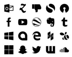 20 Social Media Icon Pack Including snapchat swarm google earth houzz google allo vector