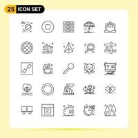 Line Pack of 25 Universal Symbols of growth arrow cloud protection insurance Editable Vector Design Elements