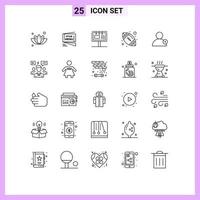 paquete de iconos de vector de stock de 25 signos y símbolos de línea para seguir la bola elementos de diseño de vector editables de publicidad americana rápida