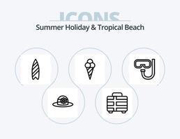 paquete de iconos de línea de playa 5 diseño de iconos. . . recreación. jugo. playa vector