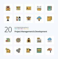 20 Project Management And Development Line Filled Color icon Pack like public modern capital initial ipo vector