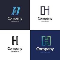 Letter H Big Logo Pack Design Creative Modern logos design for your business vector