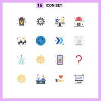 Group of 16 Modern Flat Colors Set for sale bag budget planning shopping logistic Editable Pack of Creative Vector Design Elements