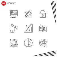 9 Outline concept for Websites Mobile and Apps floor human stationary body avatar Editable Vector Design Elements