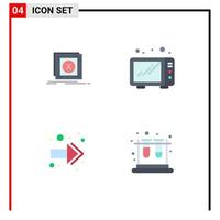 Pack of 4 Modern Flat Icons Signs and Symbols for Web Print Media such as error back problem kitchen school Editable Vector Design Elements