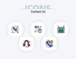 contáctenos paquete de iconos llenos de línea 5 diseño de iconos. teléfono. contactos. carta. correo. Email vector