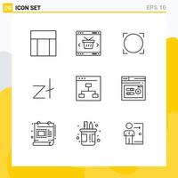 Set of 9 Commercial Outlines pack for browser coin store poland crypto coin Editable Vector Design Elements