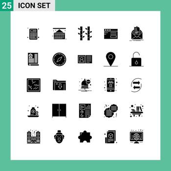 25 Solid Glyph concept for Websites Mobile and Apps contract school bamboo study web Editable Vector Design Elements