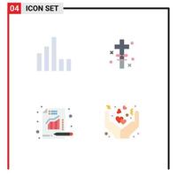 Pack of 4 Modern Flat Icons Signs and Symbols for Web Print Media such as connection report cross easter care Editable Vector Design Elements