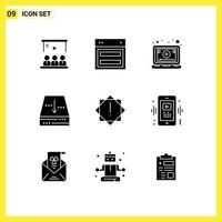 9 Thematic Vector Solid Glyphs and Editable Symbols of down box web archive tutorial Editable Vector Design Elements