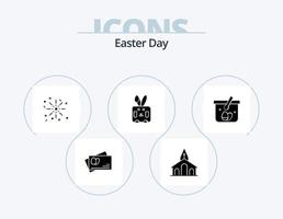 paquete de iconos de glifos de pascua 5 diseño de iconos. huevo. cesta. fuego. vacación. Pascua de Resurrección vector