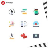 9 iconos creativos signos y símbolos modernos de cuidado conversaciones manuales huevo navidad elementos de diseño vectorial editables vector