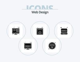 Web Design Glyph Icon Pack 5 Icon Design. . internet. video. connection. web vector