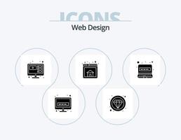 Web Design Glyph Icon Pack 5 Icon Design. . internet. video. connection. web vector