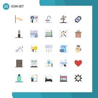 Pack of 25 Modern Flat Colors Signs and Symbols for Web Print Media such as market arrow faucet checkmark direction Editable Vector Design Elements