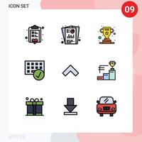 9 Universal Filledline Flat Color Signs Symbols of hardware devices seo report connected success Editable Vector Design Elements