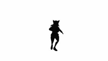 silhouette de danse sexy de personne sur fond blanc. 3d video