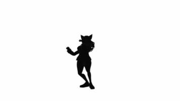 Sexy dance silhouette of person on white background. 3D video