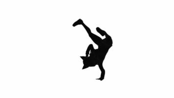 silhouette de danse sexy de personne sur fond blanc. 3d video