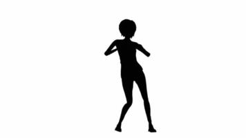 a white background with a black silhouette of a person-1 video