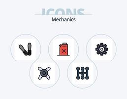 paquete de iconos llenos de línea mecánica 5 diseño de iconos. . doble. . mecánico vector