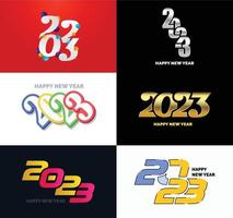 Big Set of 2023 Happy New Year logo text design 2023 number design template vector