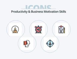 línea de habilidades de productividad y motivación empresarial paquete de iconos llenos 5 diseño de iconos. reciclaje. ocurrencia. bombilla. malo. enfocar vector