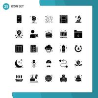 Set of 25 Modern UI Icons Symbols Signs for ui essential nature basic confetti Editable Vector Design Elements