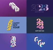 Big Collection of 2023 Happy New Year symbols Cover of business diary for 2023 with wishes vector