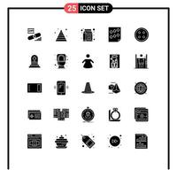 Stock Vector Icon Pack of 25 Line Signs and Symbols for accessories paper pyramid page data Editable Vector Design Elements