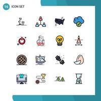 16 Creative Icons Modern Signs and Symbols of button complete user cloud states Editable Creative Vector Design Elements