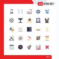 Modern Set of 25 Flat Colors and symbols such as wide search crash page solution Editable Vector Design Elements