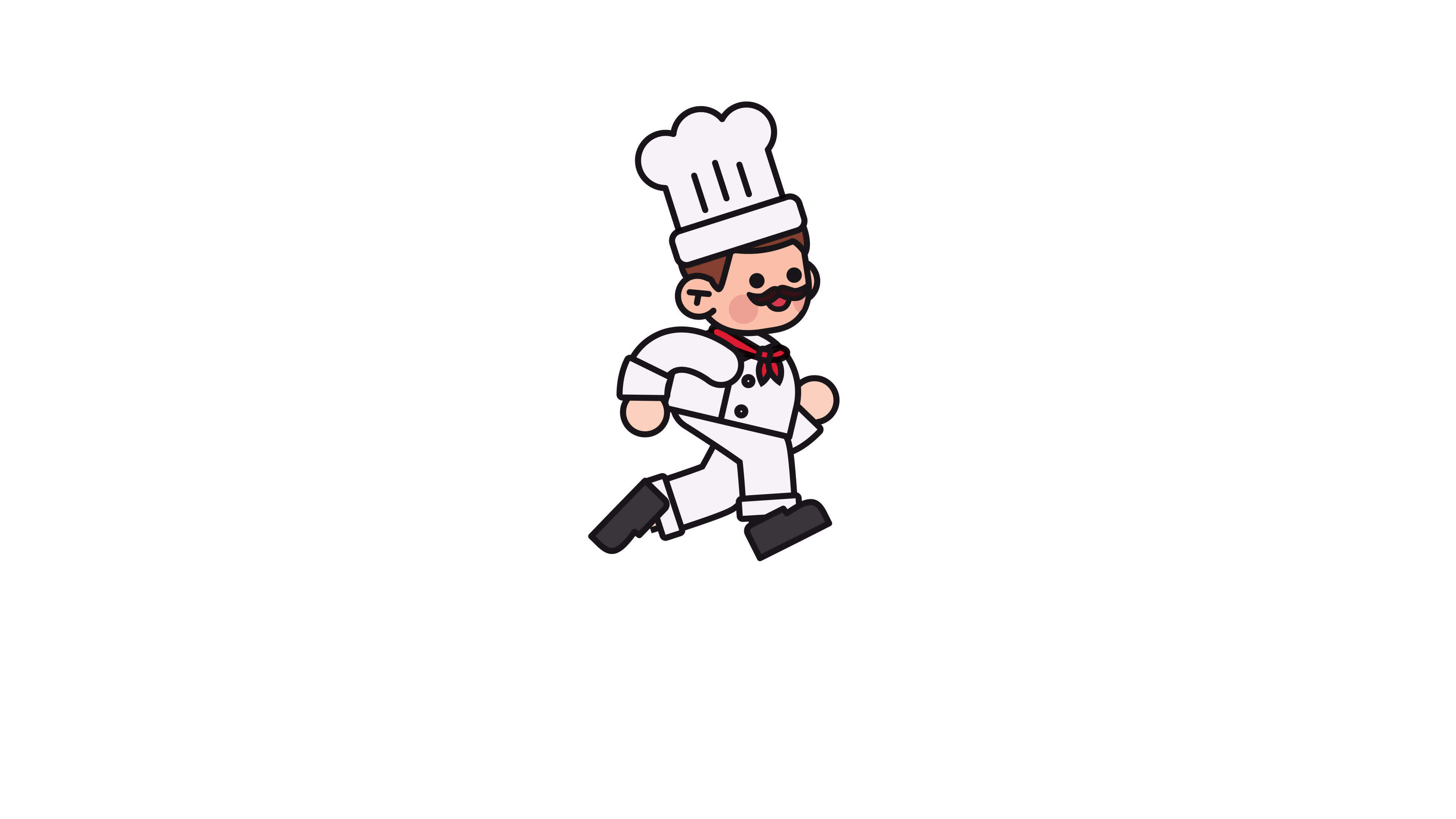 cartoon character chef in white uniform and baker hat runnig. Funny running  action cook-man animation. 16179859 Stock Video at Vecteezy