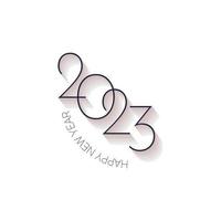 HAPPY NEW YEAR 2023 TEXT AND TEMPLATE DESIGN vector