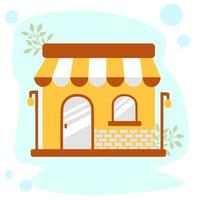 shop building illustration flat design vector