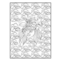 Adult Coloring Book Page Art Design Vector