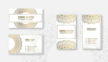 Luxury Gold Mandala business card template vector