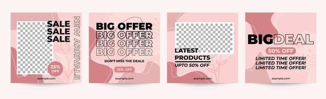 conjunto de plantillas de banner de ventas elegantes y editables para redes sociales, tiendas de ropa, instagram, web y anuncios de Internet vector