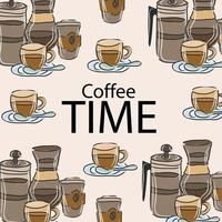 Coffee Doodle Background is appropriate for your coffee shop wall decor. vector