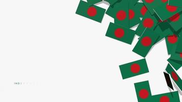 bandeira de bangladesh caindo do lado direito no chão, dia da independência, dia nacional, chroma key, seleção luma matte video